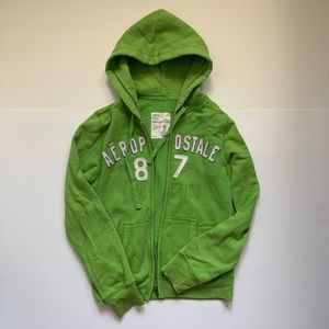 Aeropostale green long sleeve hooded jacket